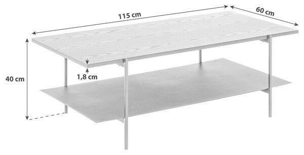 KONFERENČNÝ STOLÍK, čierna, kov, kompozitné drevo, 115/60/40 cm - Stolíky do obývačky, Online Only