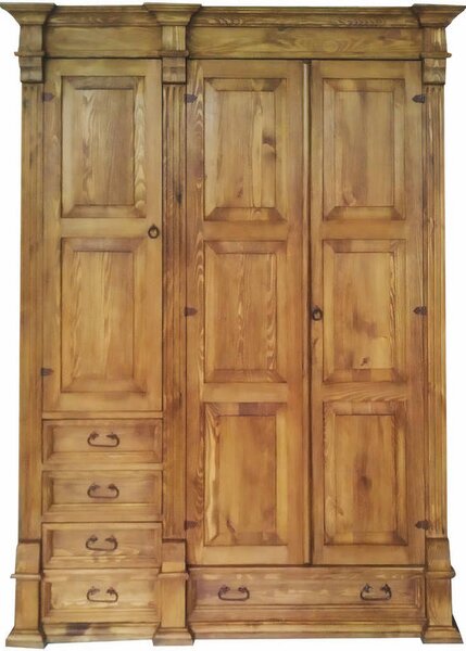 Borovicová skriňa, drevená, z masívneho dreva, rustikálny štýl 2744