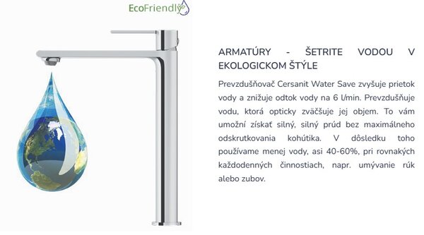 Cersanit Virgo, vysoká umývadlová batéria, chrómová, S951-588