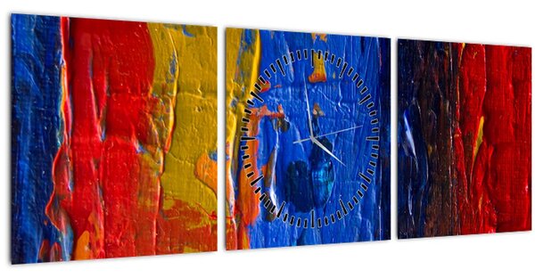 Obraz maliarskych farieb (s hodinami) (90x30 cm)