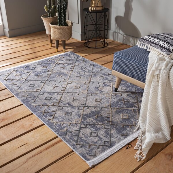 Vzorovaný škandinávsky koberec s ozdobnými strapcami Šírka: 80 cm | Dĺžka: 150 cm