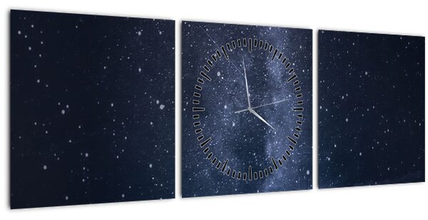 Obraz hviezdnej oblohy (s hodinami) (90x30 cm)