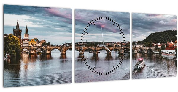 Obraz Karlovho mosta (s hodinami) (90x30 cm)