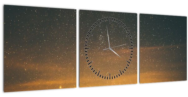 Obraz hviezdneho neba (s hodinami) (90x30 cm)
