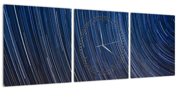 Obraz nočných hviezd a oblohy (s hodinami) (90x30 cm)