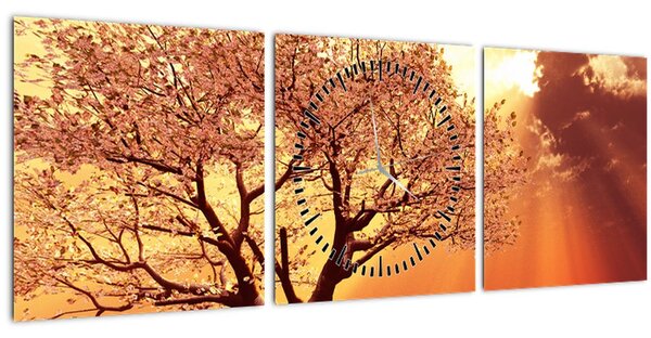 Obraz lúčov Boha (s hodinami) (90x30 cm)