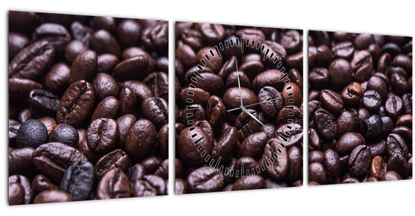 Obraz kávových zŕn (s hodinami) (90x30 cm)