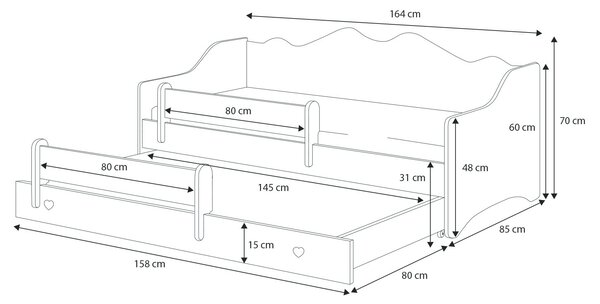 NovýNábytok.sk Rozkladacia detská posteľ 160x80 cm. Akcia -18%. Vlastná spoľahlivá doprava až k Vám domov. 1052150