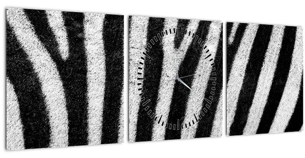 Obraz kože zebry (s hodinami) (90x30 cm)