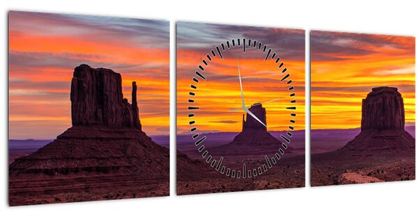Obraz - Monument Valley v Arizone (s hodinami) (90x30 cm)
