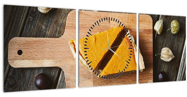 Obraz - Tekvicový koláč (s hodinami) (90x30 cm)
