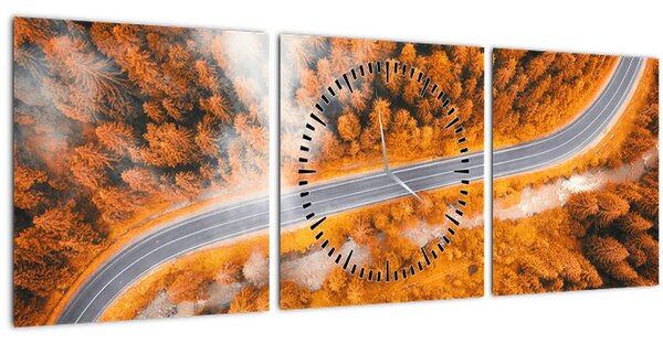Obraz - Horská cesta (s hodinami) (90x30 cm)