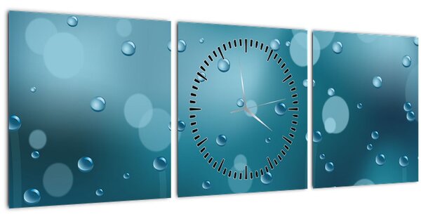 Obraz kvapôčok (s hodinami) (90x30 cm)