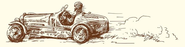 Obraz retro pretekárske auto