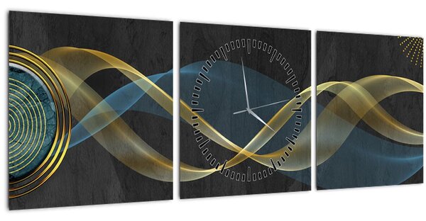 Obraz - Abstrakcia (s hodinami) (90x30 cm)