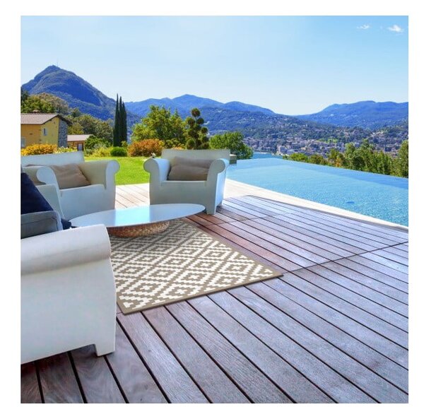 Béžovo-biely obojstranný vonkajší koberec Green Decore Parado, 120 × 180 cm