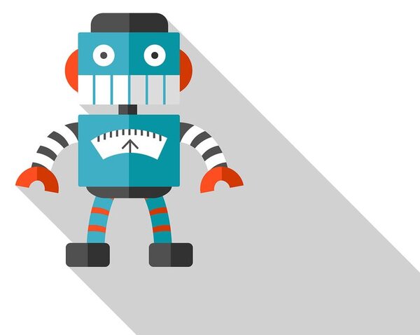 Obraz modrý robot na bielom pozadí