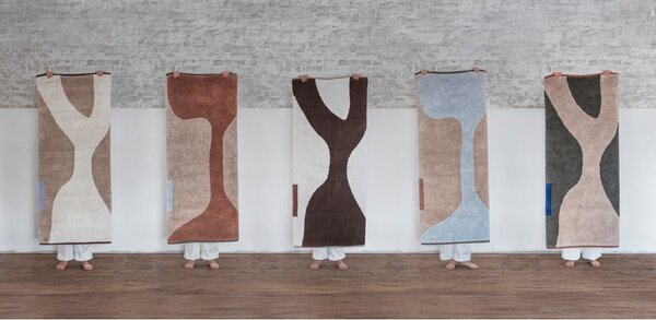 Bielo-béžový prateľný bavlnený koberec 50x80 cm Figura – Mette Ditmer Denmark