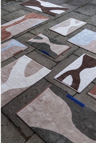 Bielo-béžový prateľný bavlnený koberec 50x80 cm Figura – Mette Ditmer Denmark