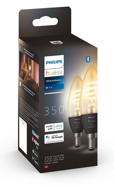 Filamentové žiarovky v súprave 2 ks E14, 5 W White ambiance – Philips Hue
