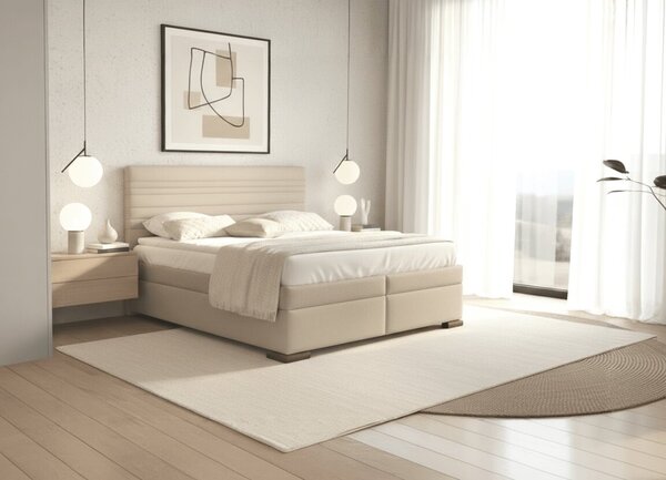 Americká posteľ boxspring NUVIA, s matracmi a úložným priestorom