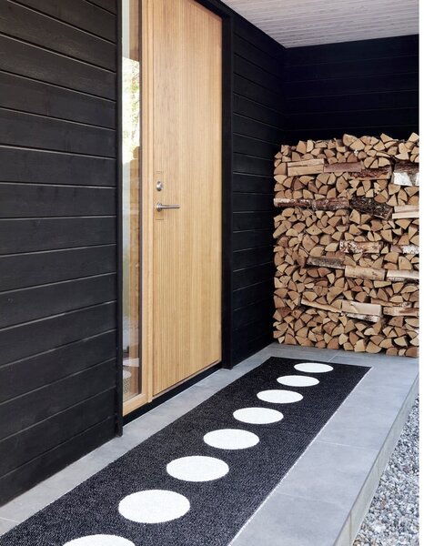 Čierno-biely vnútorný a vonkajší behúň 70x225 cm Vera Black – Pappelina