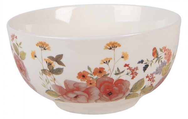 Porcelánová miska s kvetmi Flower & Fiesta - Ø 14*7 cm / 500 ml - Clayre & Eef