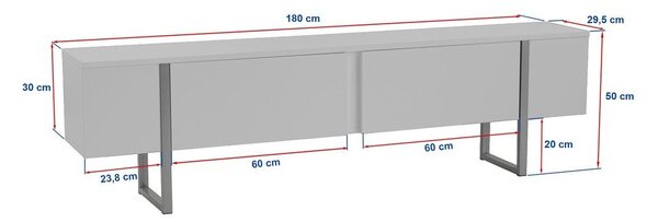 TV stolík v dekore borovice v prírodnej farbe 180x50x29,5 cm Serenity – Kalune Design