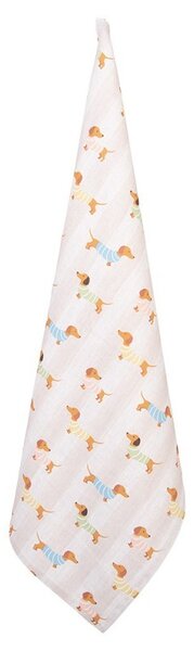 Béžová bavlnená utierka s jazvečíkmi Puppy Pullover - 50*70 cm - Clayre & Eef