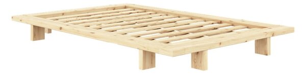Jednolôžková posteľ z borovicového dreva s roštom v prírodnej farbe 120x200 cm Japan – Karup Design