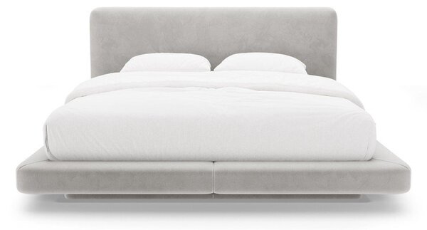 Svetlosivá čalúnená dvojlôžková posteľ 160x200 cm Linea – Micadoni