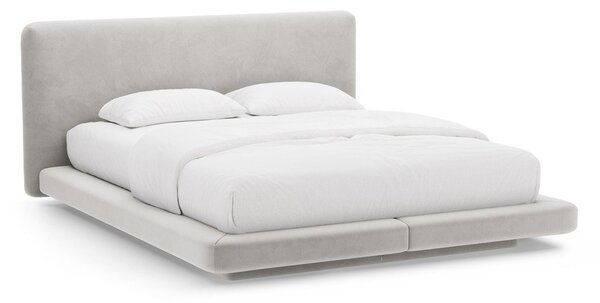 Svetlosivá čalúnená dvojlôžková posteľ 160x200 cm Linea – Micadoni