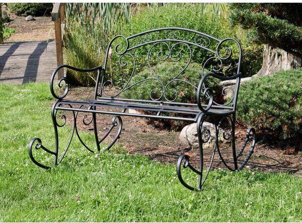 Čierna kovová záhradná lavica Dares - Garden Pleasure