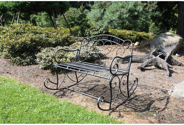 Čierna kovová záhradná lavica Dares - Garden Pleasure
