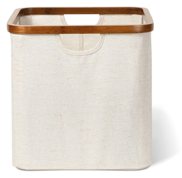 Krémový látkový úložný box 30x30x30 cm Bamboo/Linen Cube – Bigso