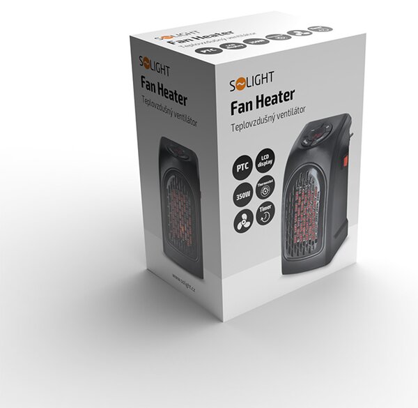 SOLIGHT Teplovzdušný mini ventilátor 350W/230V, do zásuvky