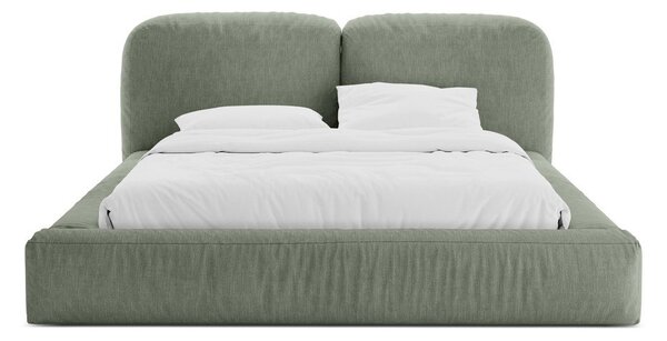 Zelená čalúnená dvojlôžková posteľ s úložným priestorom s roštom 160x200 cm Martina – Micadoni