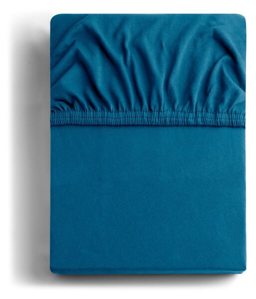 Napínacia plachta jersey v petrolejovej farbe 180x200 cm Amber – Restilo