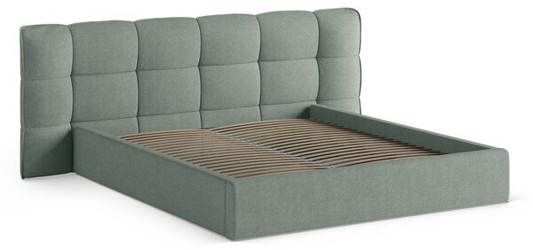Čalúnená dvojlôžková posteľ s úložným priestorom s roštom 140x200 cm v mentolovej farbe Eric – Micadoni