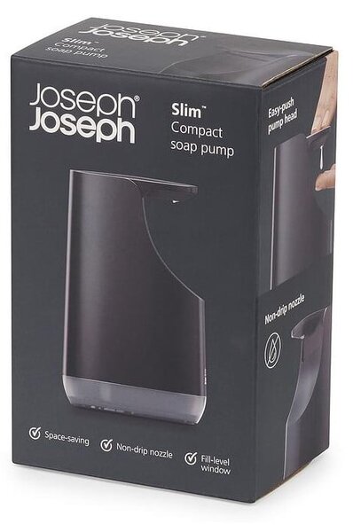 Čierny plastový dávkovač mydla 350 ml Slim – Joseph Joseph