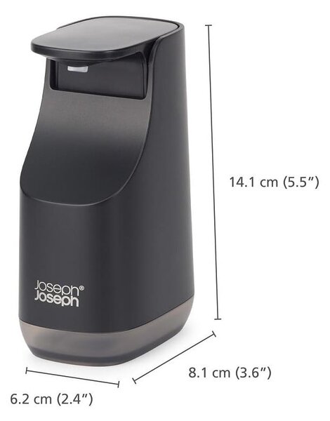 Čierny plastový dávkovač mydla 350 ml Slim – Joseph Joseph