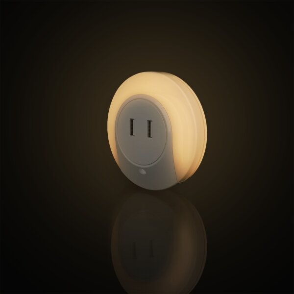 Aigostar - LED nočné svietidlo do zásuvky s USB LED/0,4W/230V