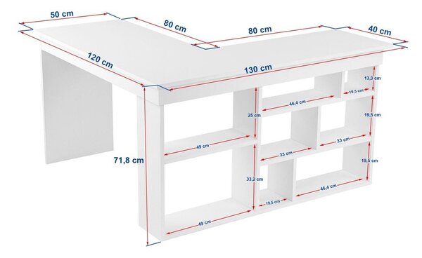 Pracovný stôl v dekore borovice 120x130 cm Vesper – Kalune Design