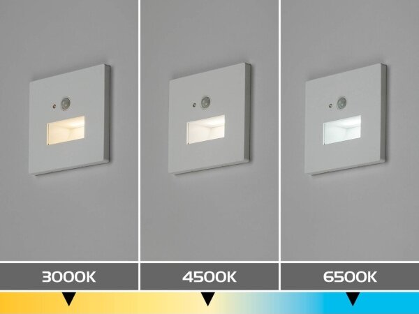 Rabalux 77198-LED Schodové svietidlo s pohybovým a súmrakovým senzorom LUNCA 1W/230V 3000/4500/6500K biele