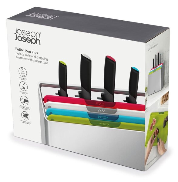 Súprava dosiek a nožov so stojanom 10x32 cm Folio Icon Plus – Joseph Joseph