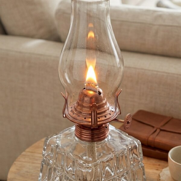 Brilagi - Petrolejová lampa MERLIN číra/bronzová/patina