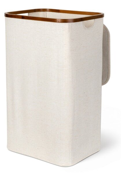 Krémový látkový kôš na bielizeň Bamboo/Linen – Bigso