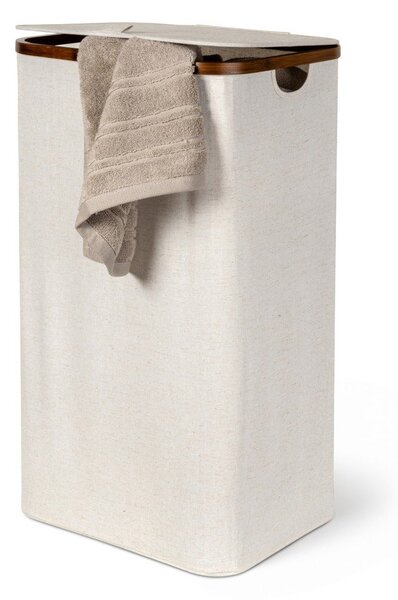 Krémový látkový kôš na bielizeň Bamboo/Linen – Bigso