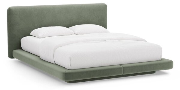 Zelená čalúnená dvojlôžková posteľ 140x200 cm Linea – Micadoni