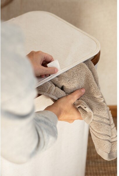 Krémový látkový kôš na bielizeň Bamboo/Linen – Bigso